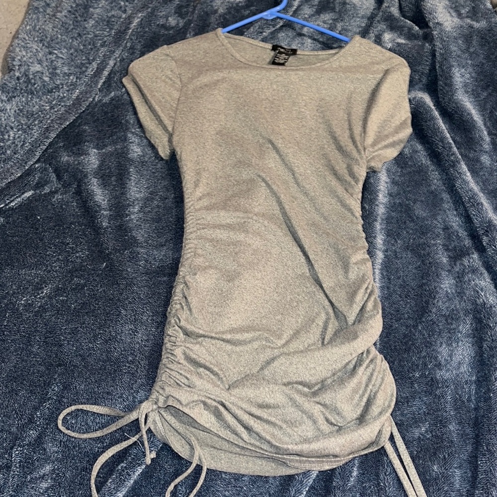 Cute light gray soft t shirt dress